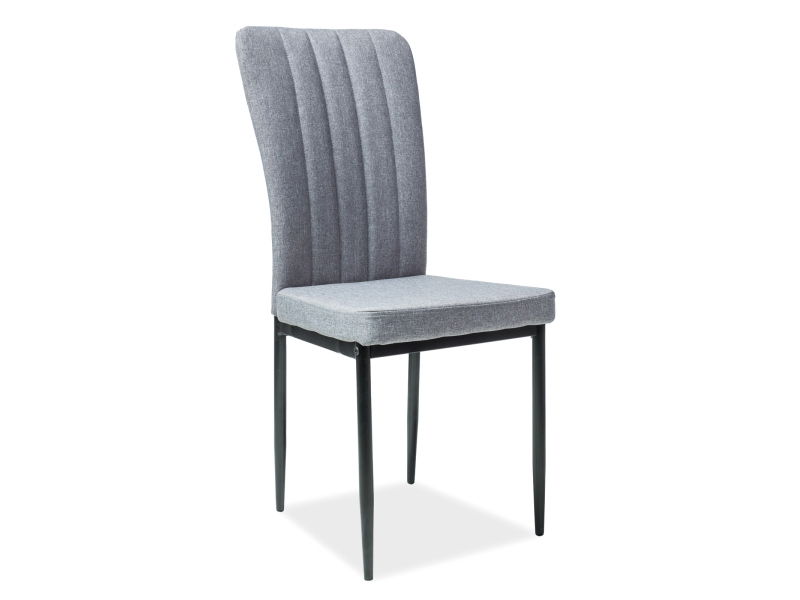 Scaun tapitat cu stofa si picioare metalice, Han-733 Gri / Negru, l40xA40xH96 cm