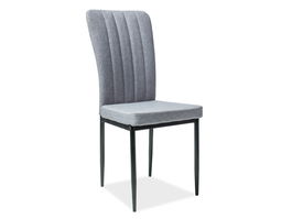 Scaun tapitat cu stofa si picioare metalice, Han-733 Gri / Negru, l40xA40xH96 cm