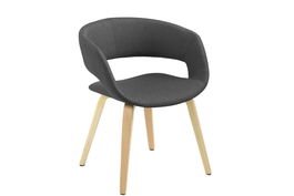 Scaun tapitat cu stofa, cu picioare din lemn Grace Dark Grey / Beech, l56xA52xH79 cm