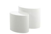 Set 2 mese de cafea din MDF, Mice Alb, L48xl33xH40 cm / L40xl24,5xH33 cm