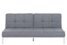 Canapea extensibila tapitata cu stofa, 2 locuri Perugia Gri / Crom, l198xA95xH87 cm