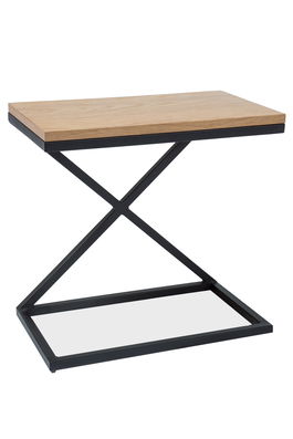Masa de cafea din MDF, furnir si metal, Liselotte II Stejar / Negru, L50xl30xH50 cm