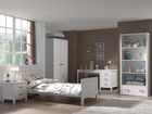Set Mobila dormitor din lemn de pin si MDF, pentru copii 5 piese Lewis Alb, 200 x 90 cm