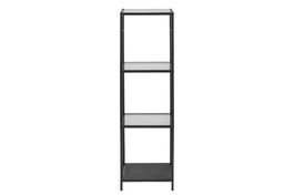 Raft din metal si sticla Seaford Negru, l35xA37xH119,5 cm