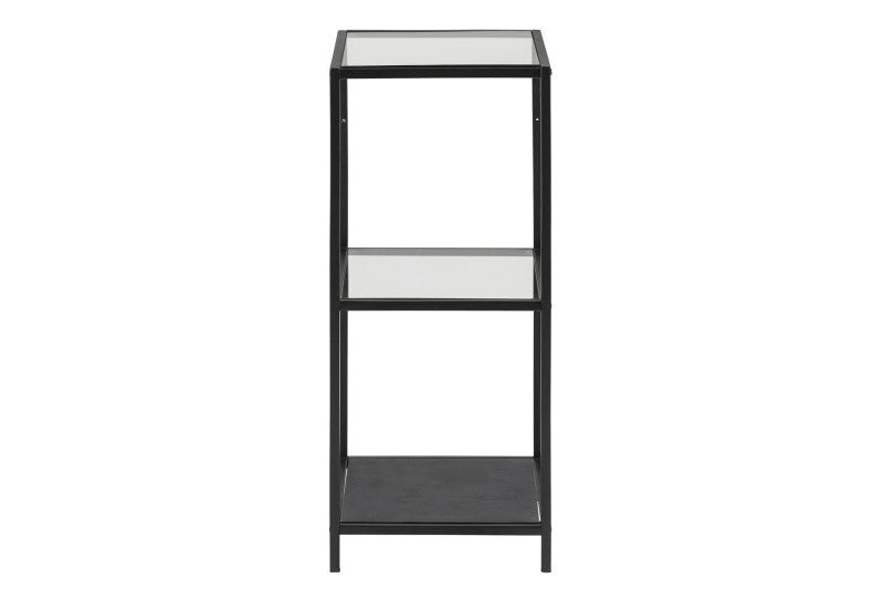 Raft din metal si sticla Seaford II Negru, l35xA37xH82,5 cm
