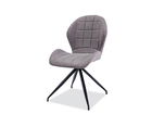 Scaun tapitat cu stofa si picioare metalice, Haley II Gri / Negru, l45xA41xH87 cm
