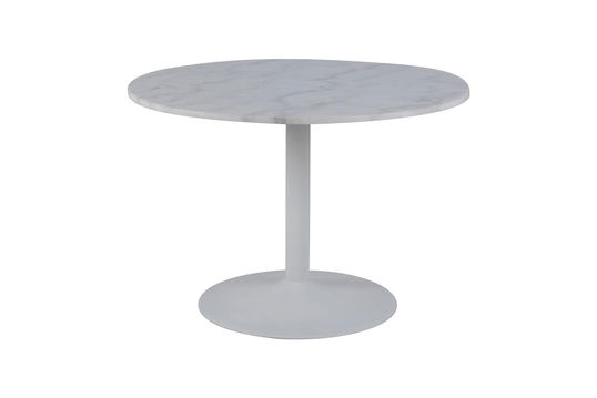 Masa rotunda din marmura si metal Tarifa Alb, Ø110xH75 cm