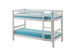 Pat supraetajat din lemn de pin pentru copii Pino Small Alb, 200 x 90 cm