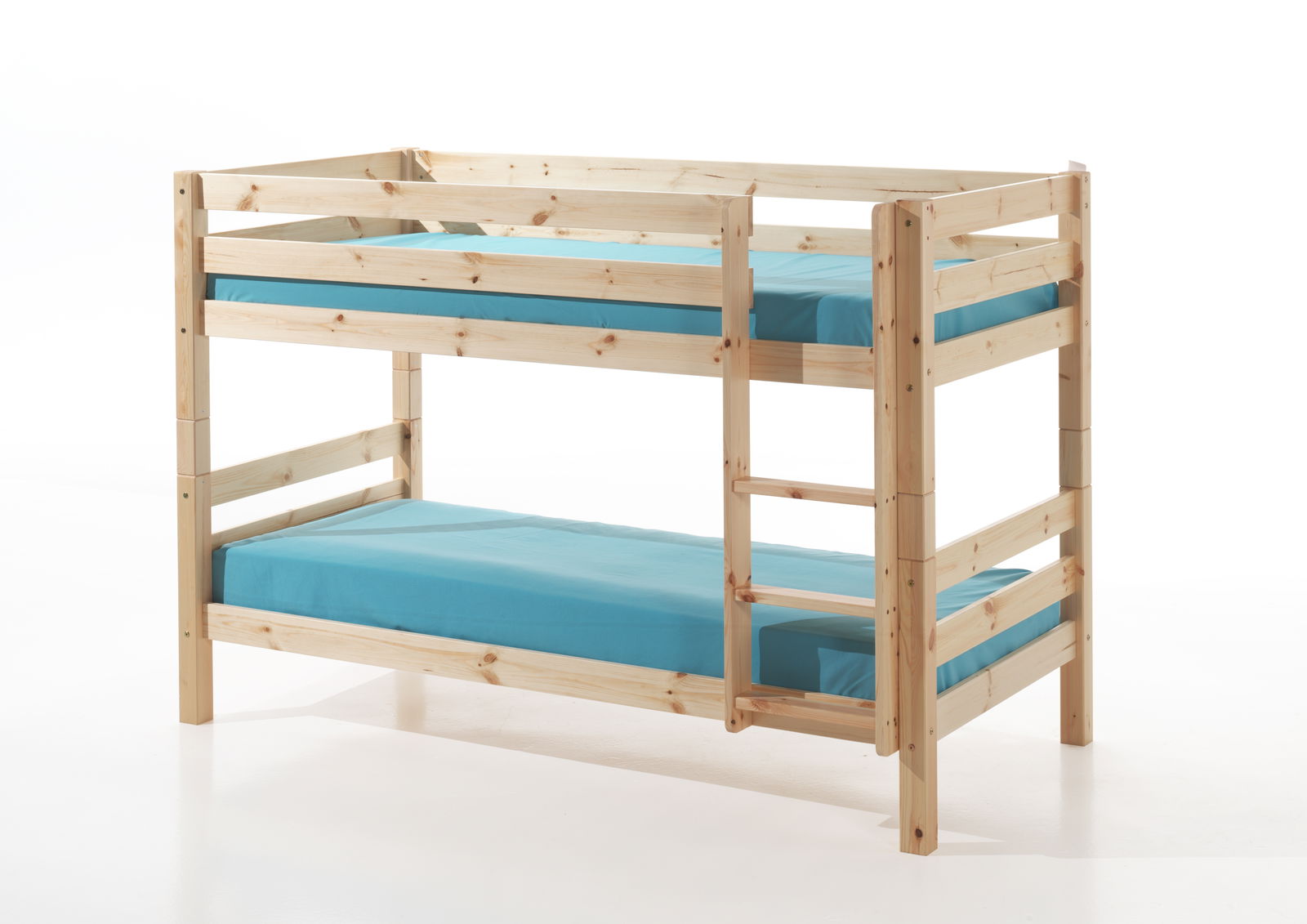 Pat supraetajat din lemn de pin pentru copii Pino Small Natural, 200 x 90 cm