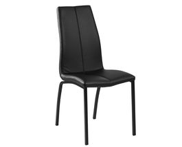 Scaun tapitat cu piele ecologica si picioare metalice Asama Negru II, l43,5xA57xH95 cm