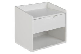 Noptiera din MDF si pal cu 1 sertar Dimeo Alb, l40xA30xH35 cm