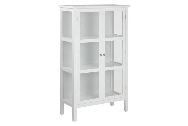 Vitrina din MDF cu 2 usi Medium Eton Alb, l80xA35,5xH136,5 cm
