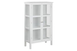 Vitrina din MDF cu 2 usi Medium Eton Alb, l80xA35,5xH136,5 cm