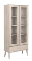 Vitrina din lemn si furnir Nagano Ivory , l80xA37xH178 cm