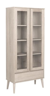 Vitrina din lemn si furnir Nagano Ivory , l80xA37xH178 cm