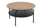 Masa de cafea din MDF si metal Goldington Stejar / Negru, Ø 80xH45 cm