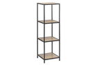 Raft din pal si metal, Seaford Stejar / Negru, l35xA37xH119,5 cm