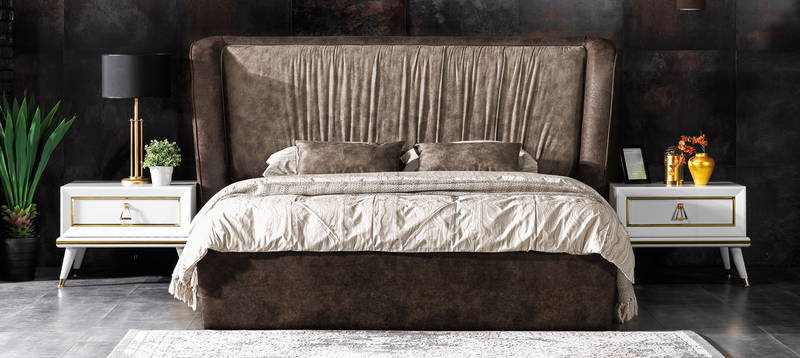Pat tapitat cu stofa Toscana Maro, 200 x 160 cm