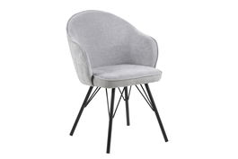 Scaun tapitat cu stofa, cu picioare metalice Mitzie Comb Gri deschis / Negru, l63xA46,5xH80 cm
