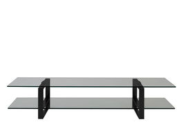 Comoda TV din sticla si metal Katrine Maro / Negru, l120xA45xH32 cm