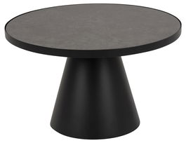 Masa de cafea din sticla, ceramica si metal Soli Negru, Ø65,7xH40 cm