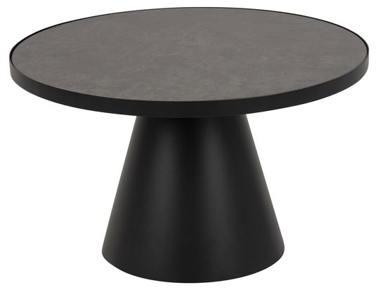 Masa de cafea din sticla, ceramica si metal Soli Negru, Ø65,7xH40 cm
