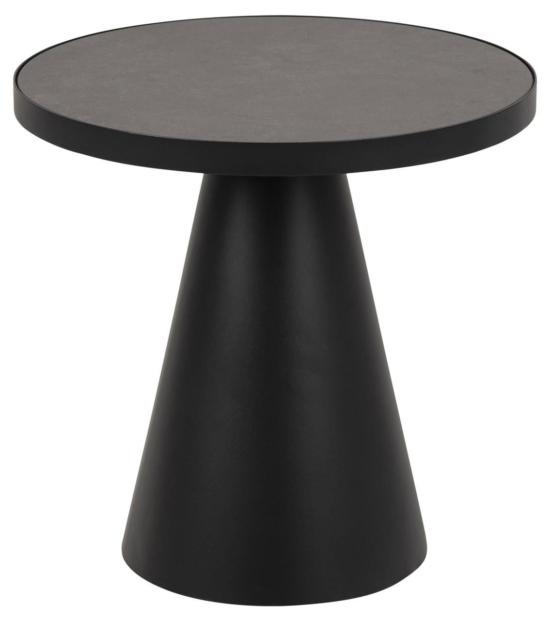 Masa de cafea din sticla, ceramica si metal Soli II Negru, Ø45,7xH45 cm