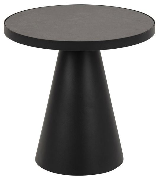 Masa de cafea din sticla, ceramica si metal Soli II Negru, Ø45,7xH45 cm