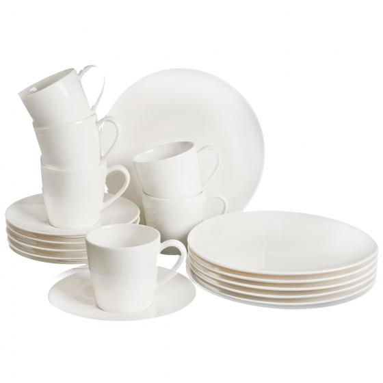 Set vesela din portelan, Voice Basic Breakfast Alb, 18 piese, Villeroy & Boch