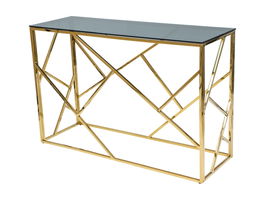 Consola din sticla si metal, Estacio C Fumuriu / Auriu, l120xA40xH78 cm