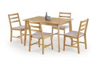 Set masa din lemn de cauciuc Corbyn Oak + 4 scaune Corbyn Oak, L120xl80xH75 cm