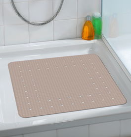Covoras pentru baie antiderapant, din TPR, Mirasol Taupe, 54 x 54 cm