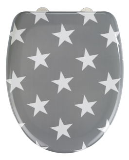 Capac toaleta din duroplast, Stella Gri, l38xA45 cm