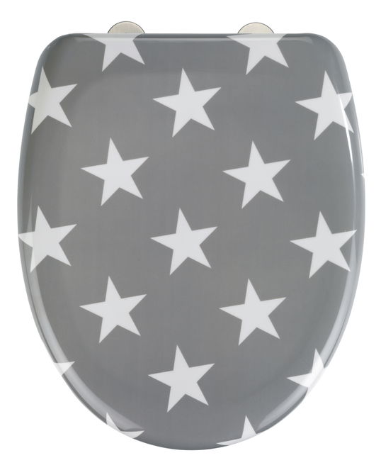 Capac toaleta din duroplast, Stella Gri, l38xA45 cm