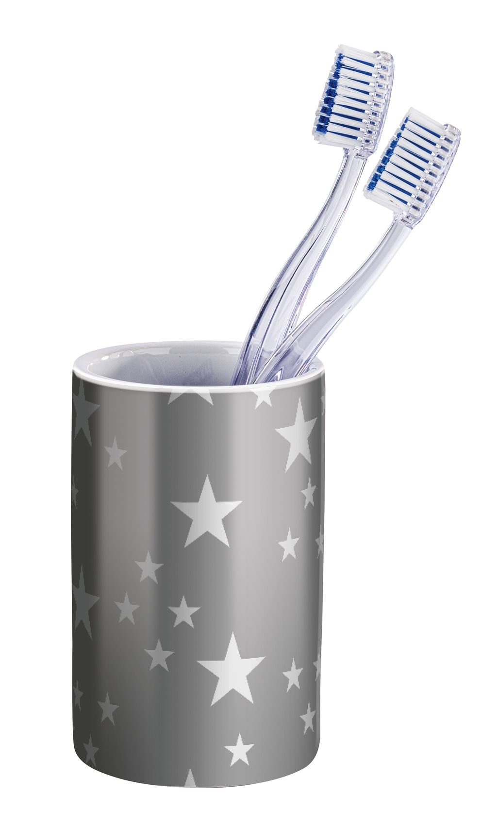 Pahar pentru periuta de dinti, din ceramica, Stella Gri, Ø6,5xH11 cm