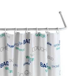 Suport colt pentru perdea dus, din aluminiu, Slide Alb, Ø2 cm