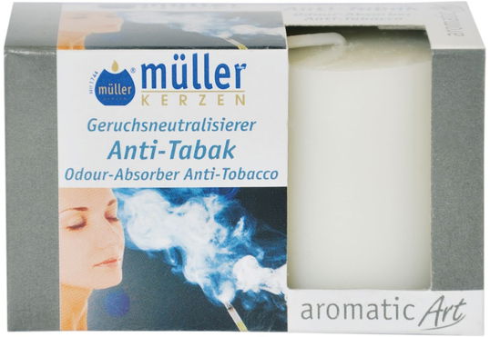 Set 2 Lumanari parfumate Votive Antitabac Alb, Ø3,8xH4,2 cm