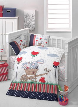 Set lenjerie pentru copii, din bumbac Ranforce, 4 piese, Dream Multicolor, 100 x 150 cm