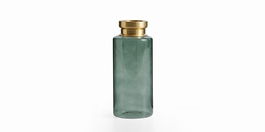 Vaza decorativa din sticla Logan Medium Verde / Auriu, Ø10xH24 cm