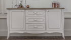 Comoda din pal cu 3 sertare si 2 usi Riena Ivoir / Stejar, l167xA52,2xH87,4 cm