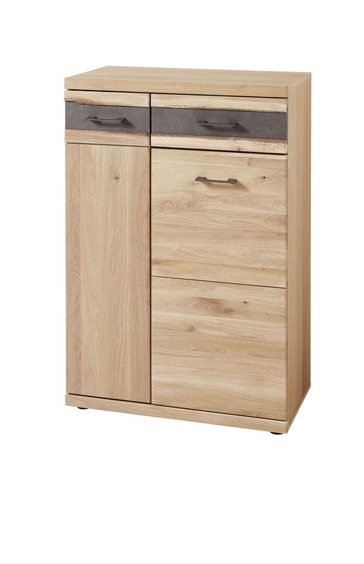 Cabinet hol din furnir si lemn, 2 usi si 1 sertar, Crispin Natur, l71xA39xH105 cm