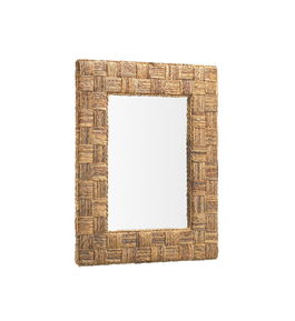 Oglinda decorativa cu rama din ratan, Rope Natural, l80xH100 cm