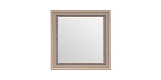 Oglinda decorativa cu rama din pal Hector Square Gri / Auriu, l60xH60 cm