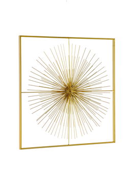 Decoratiune de perete din metal Auriel Small Auriu, l51xA5xH51 cm