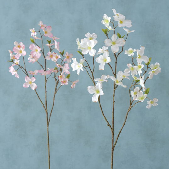 Fir floare artificiala Dogwood Roz deschis / Alb, Modele Asortate, H84 cm