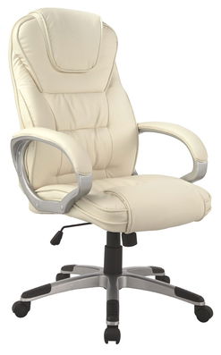 Scaun de birou directorial tapitat cu piele ecologica, Qwin-031 Bej, l64xA48xH112-120 cm
