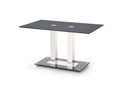 Masa din sticla si metal Watty 2 Black / Chrome, L130xl80xH74 cm