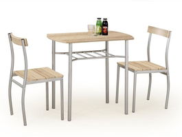 Set masa din MDF si metal + 2 scaune Lanelle Sonoma Oak, L82xl50xH75 cm