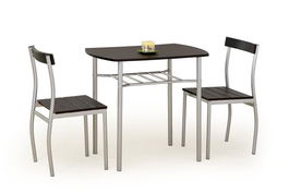 Set masa din MDF si metal + 2 scaune Lanelle Wenge, L82xl50xH75 cm