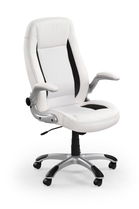 Scaun de birou directorial tapitat cu piele ecologica, Saverio Alb, l67xA65xH112-120 cm
